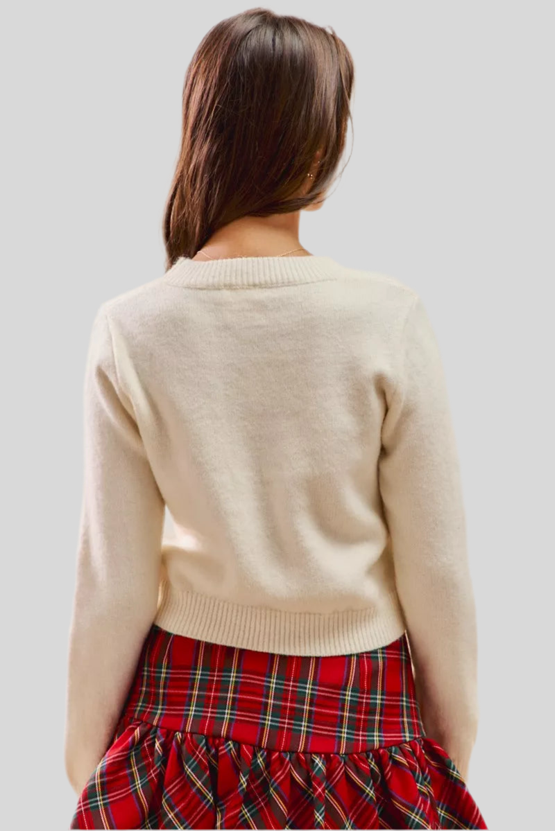 SO ME Christmas Candy Cone Cropped Sweater