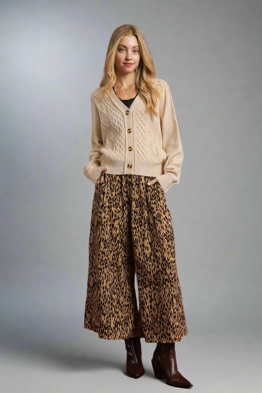 Umgee Chunky Cable Knit Cardigan