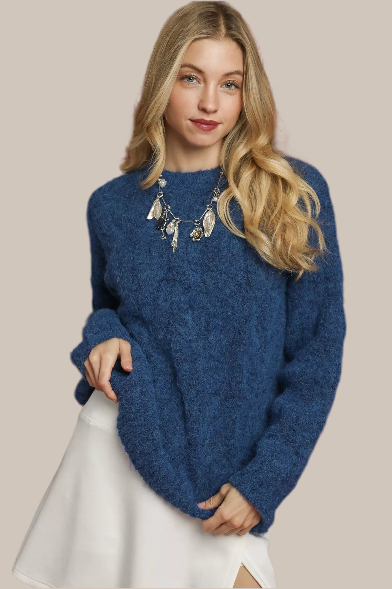 Umgee Cable Knit Cozy Sweater