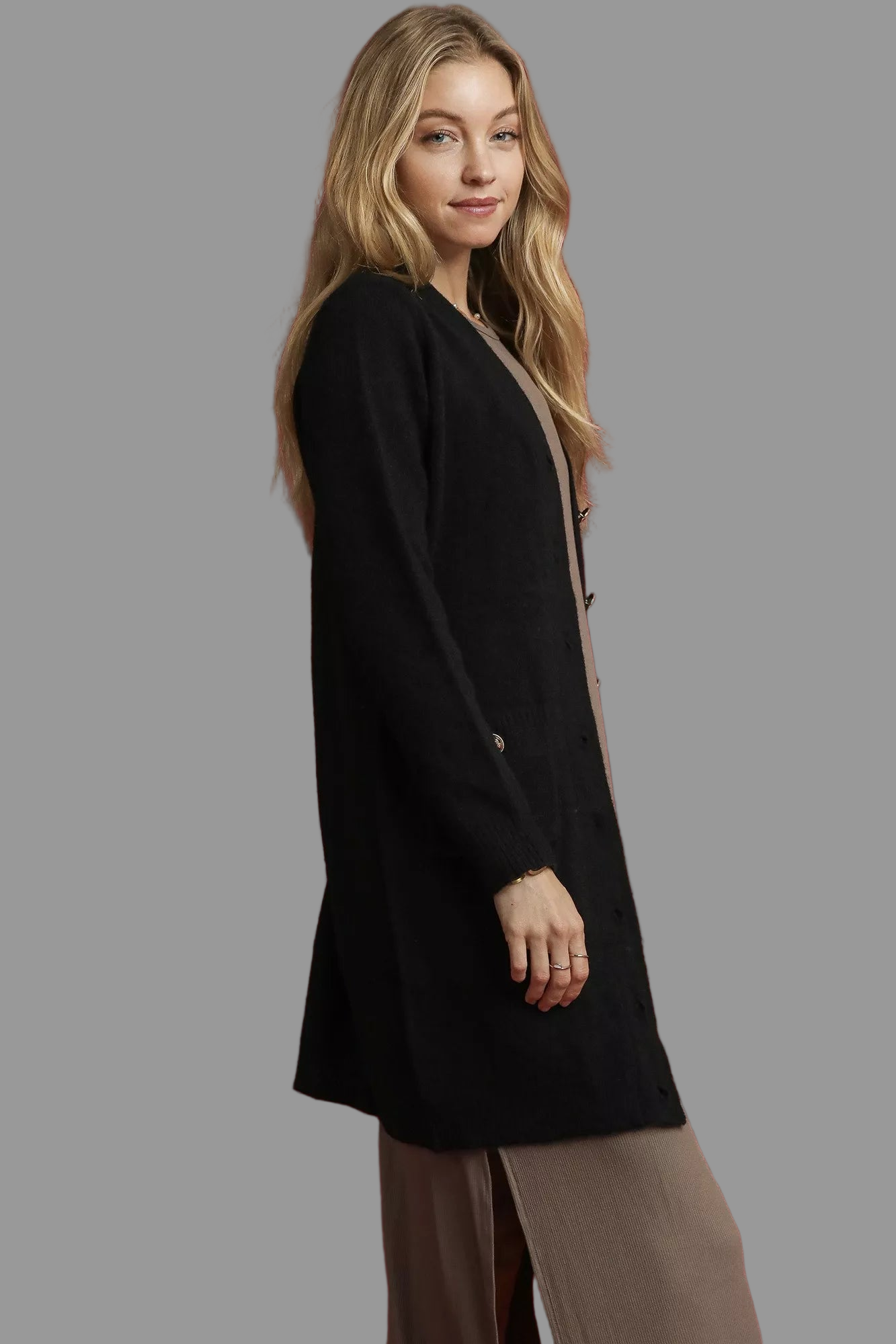 Umgee Button-Down Longline Cardigan Sweater